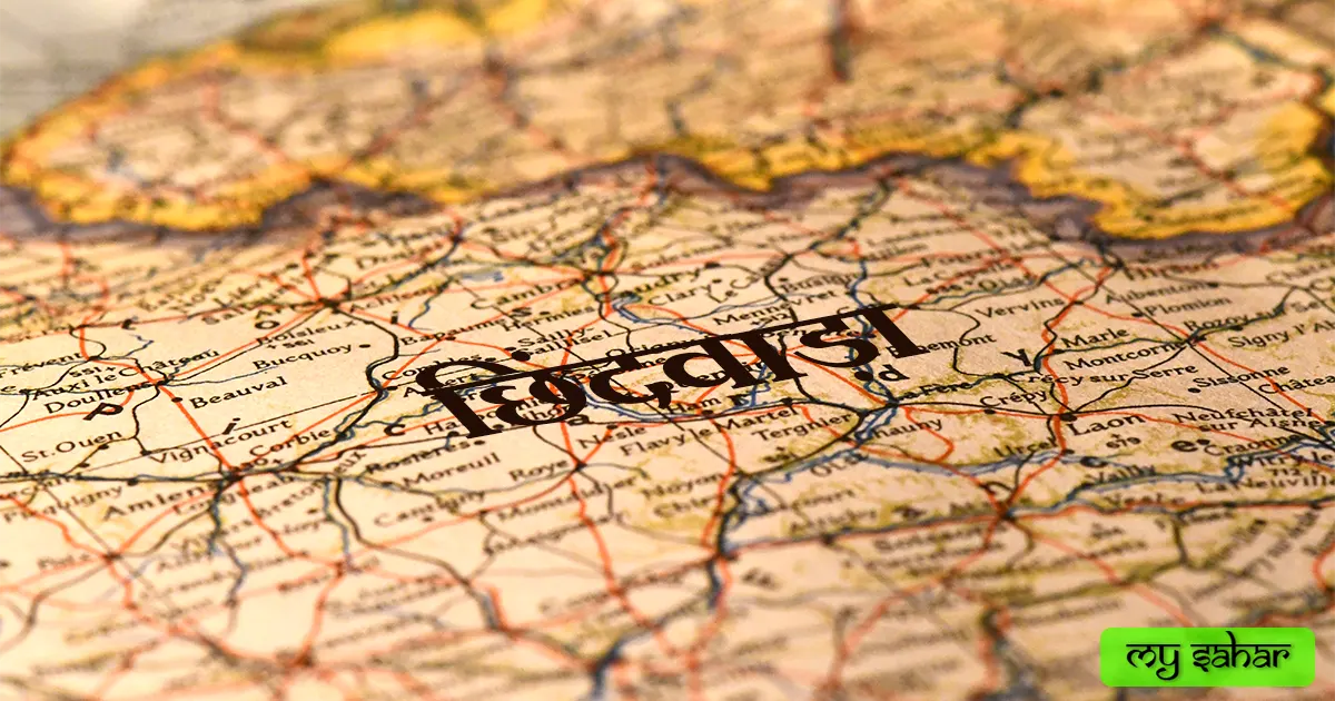 City's map. Chhindwara map with its name.