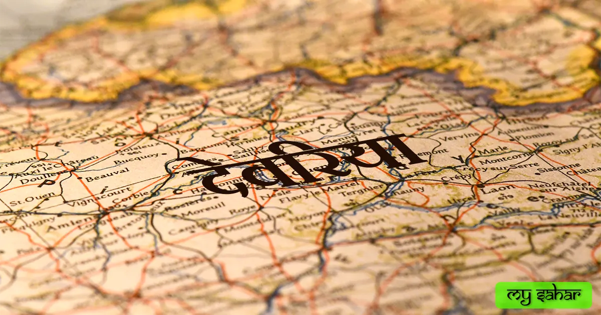 City's map. Deoria map with its name.